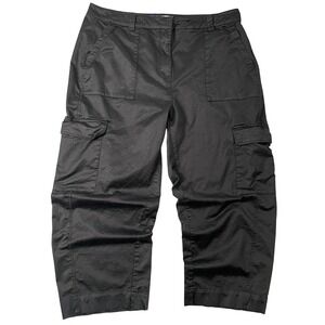 Old Navy Cargo Pants Womens 18 Extra High Rise Black Wide Leg Streetwear Edgy